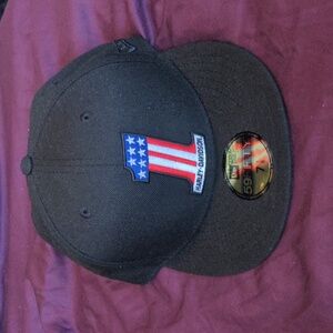 Harley Davidson logo black New Era size 7 1/8 fitted brim hat. Like New